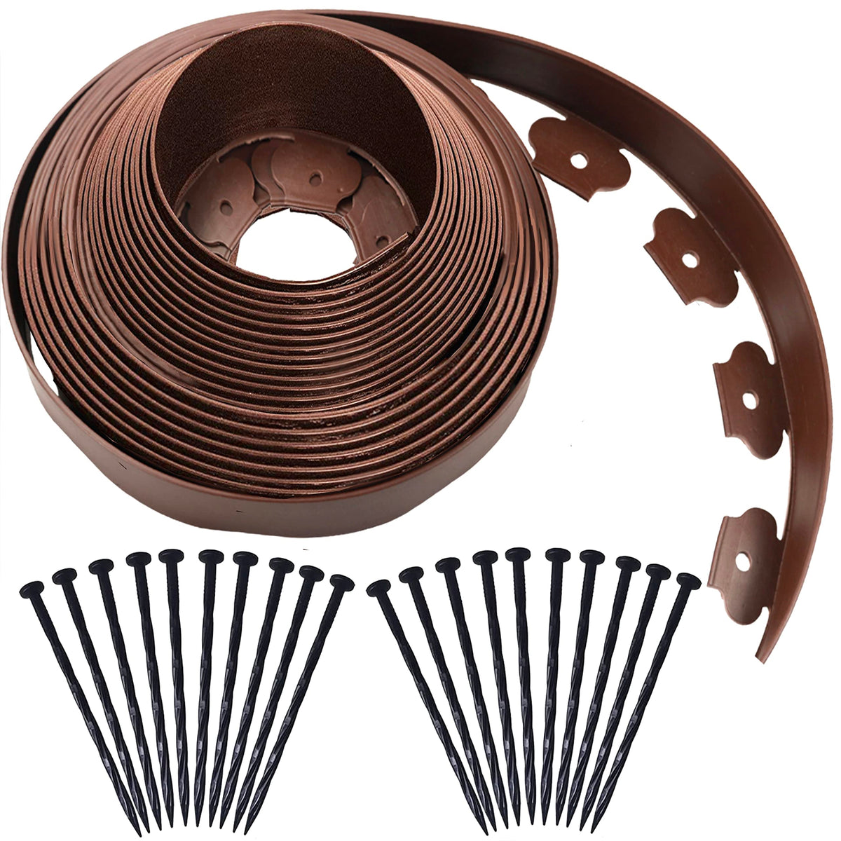 Yowlieu 40 ft brown edging roll defines a neat flower bed