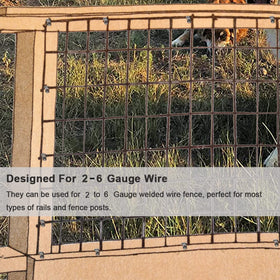 Yowlieu fence clamp on wood post secures wire neatly