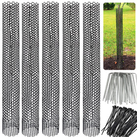 Yowlieu mesh tree trunk protector guard for a young tree reducing deer and mower damage.