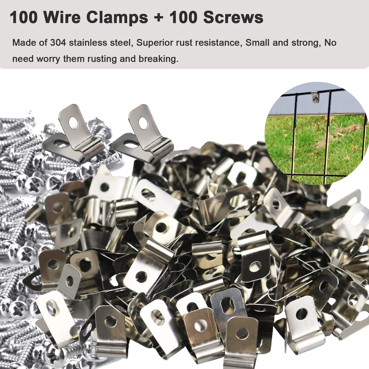 Yowlieu outdoor fence fixation clamps stabilize fence lines
