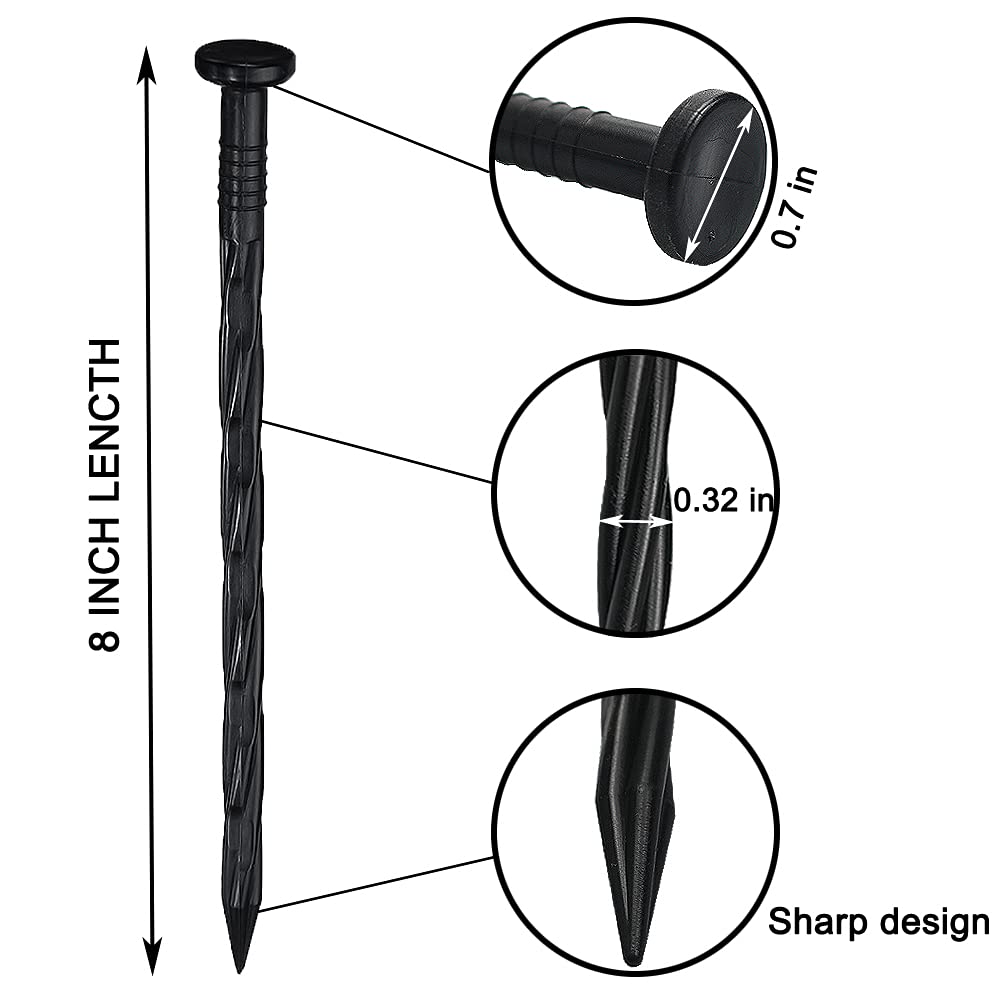 Yowlieu durable plastic landscape nails in a bundle for edging tasks