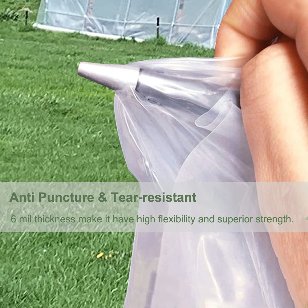 Yowlieu UV-resistant greenhouse film close-up shows strong sun protection for plants.
