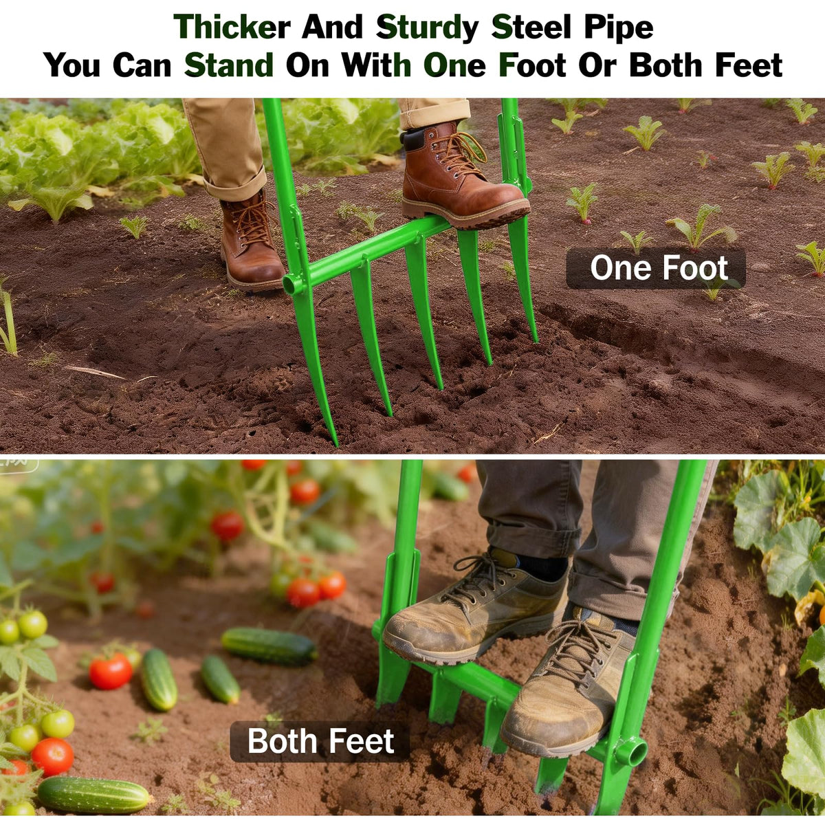 YOWPSY broadfork ideal for loose and compact soil