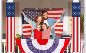 YOYNIIRE independence-banner close-up fabric highlights sturdy polyester and vivid colors