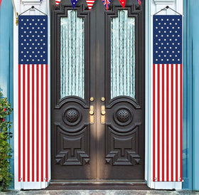YOYNIIRE Independence banner outdoor view emphasizes weatherproof fabric for durable patriotic display
