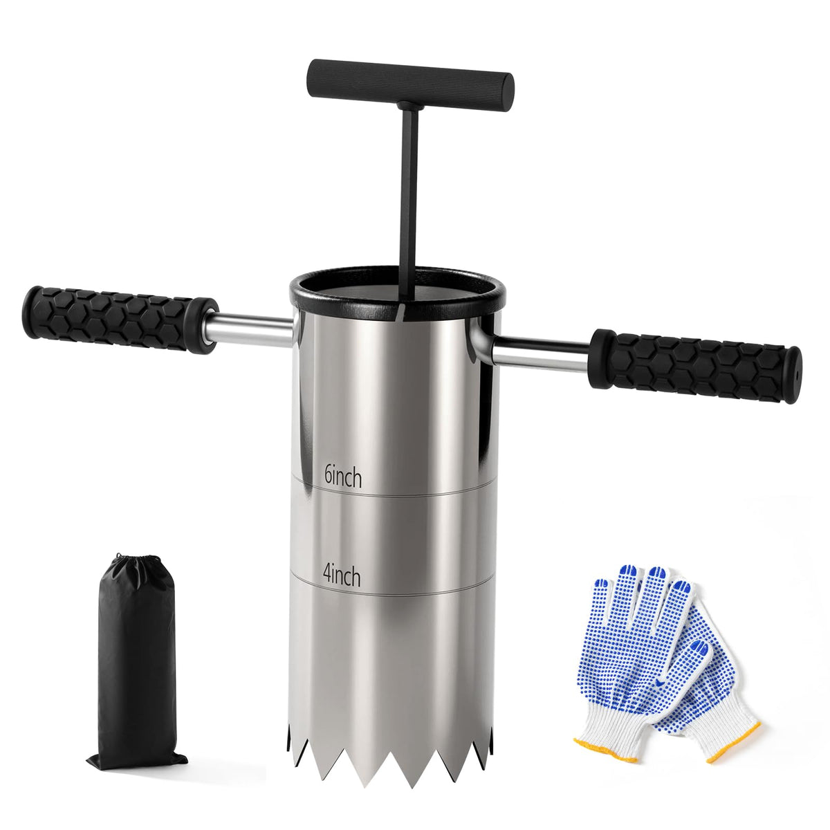 Yozlro portable golf hole cutter in stainless steel, durable for outdoor use.