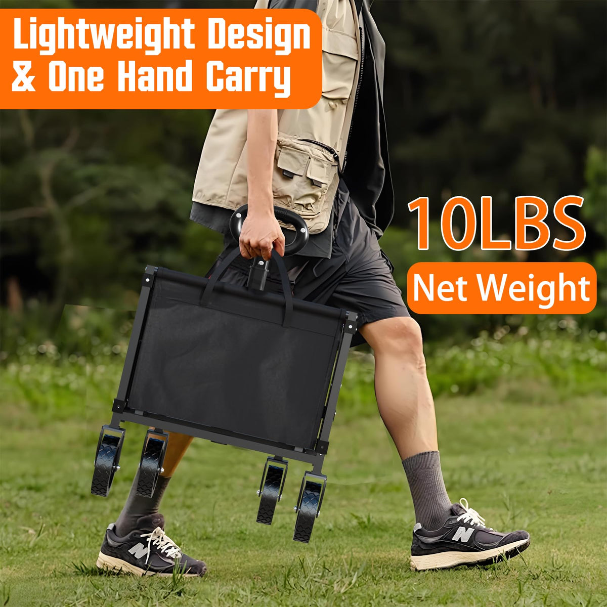 Yozoia folding cart with adjustable height handle.
