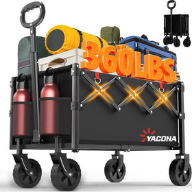 Yozoia foldable wagon in use for groceries, easy storage.
