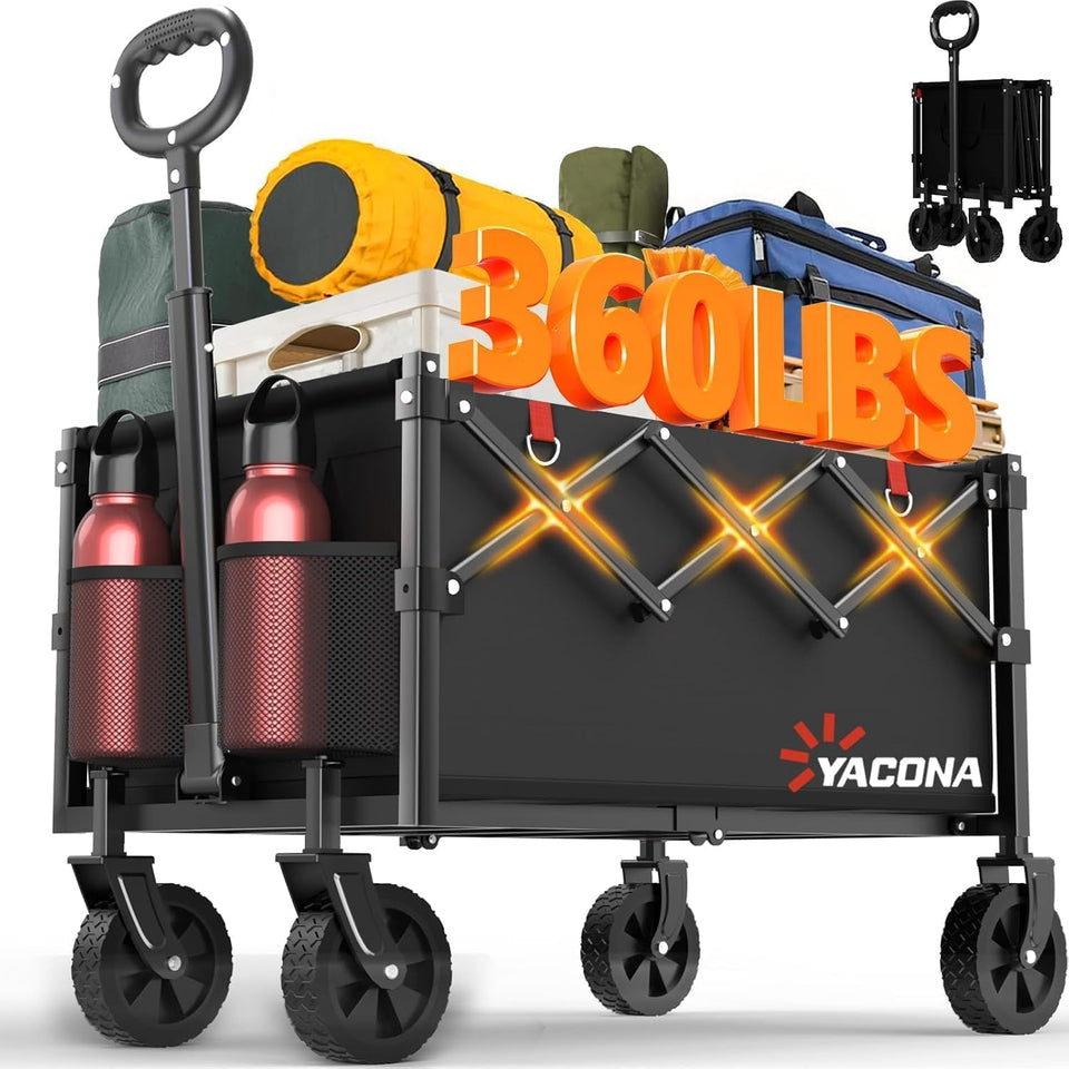 Yozoia foldable wagon in use for groceries, easy storage.
