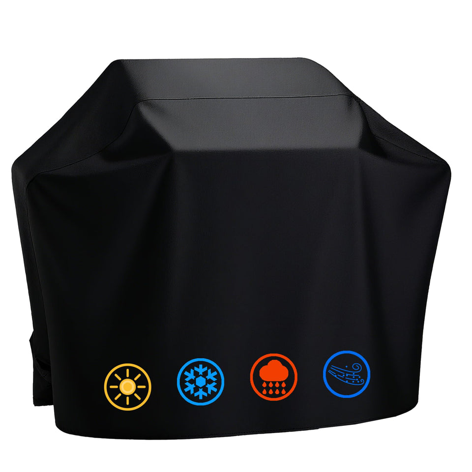 YQSZWJ 40-inch grill cover in water-repellent 420D Oxford fabric protecting a grill from rain