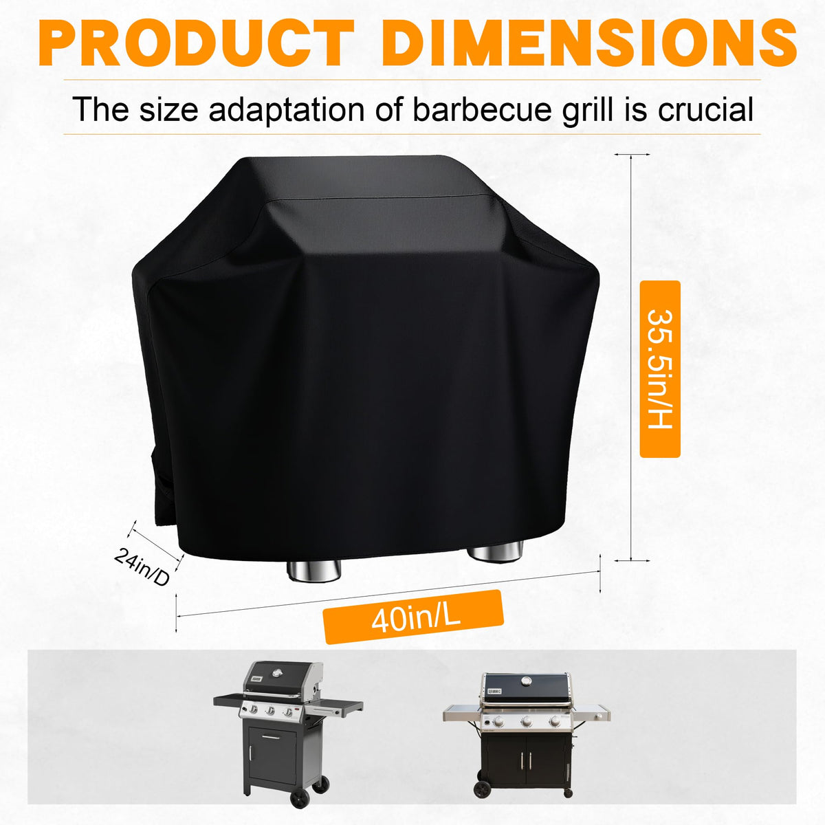 YQSZWJ cover with reinforced waterproof layer keeps grill components dry and rust-free