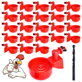 Yrangee chicken water cups 24-pack assembly enables quick DIY hydration setup.