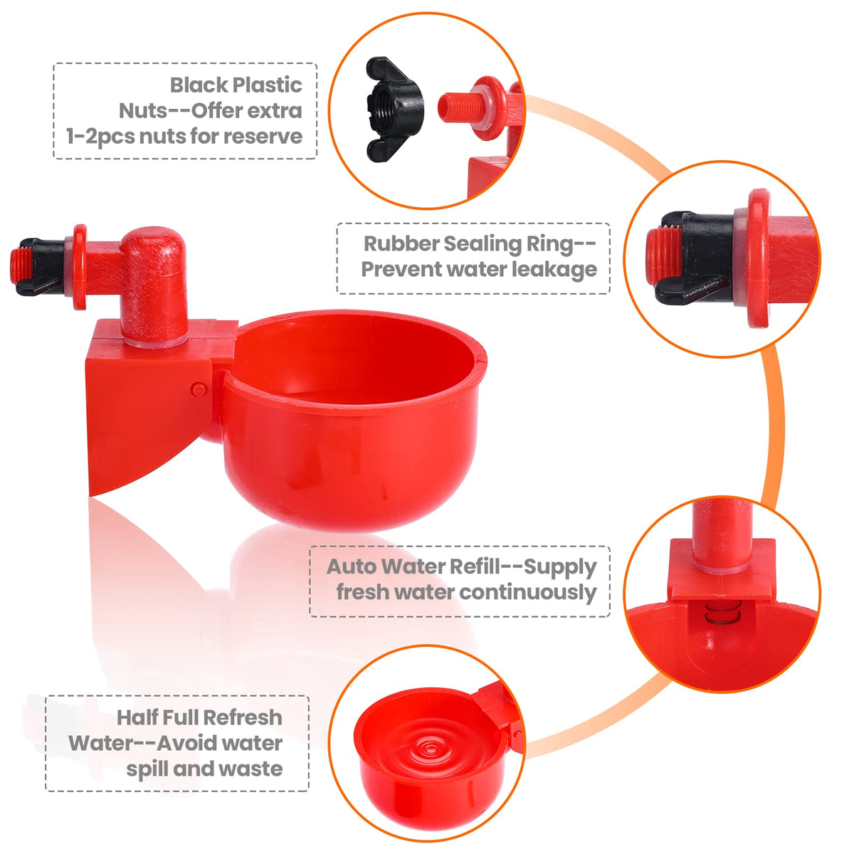 Yrangee updated black wing-nuts provide firmer connections.