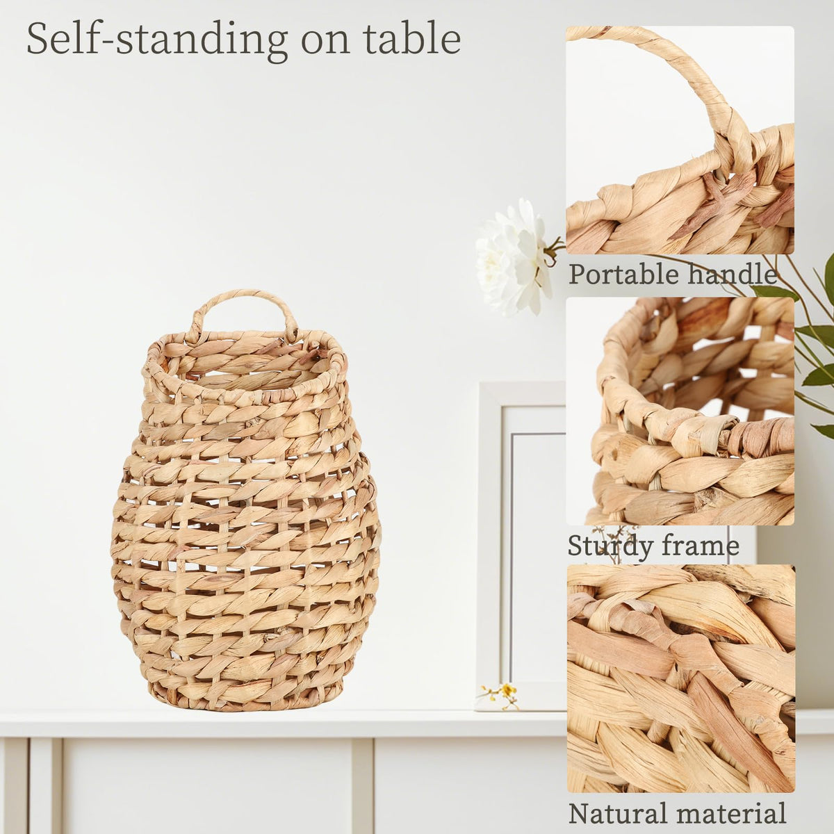 YRMTKIHE versatile hanging basket for indoor or outdoor plant displays.