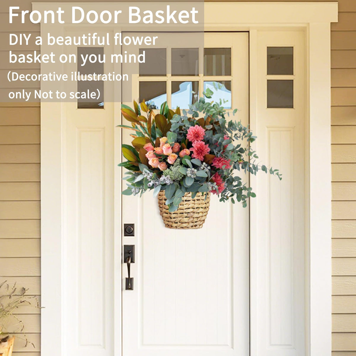YRMTKIHE wall hanging water hyacinth basket ideal for living room plant displays.