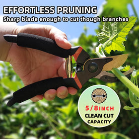 YRTSH ergonomic soft-grip handle for comfortable extended pruning.