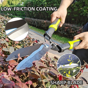 YRTSH hedge clippers with low friction coating glide smoothly for clean pruning