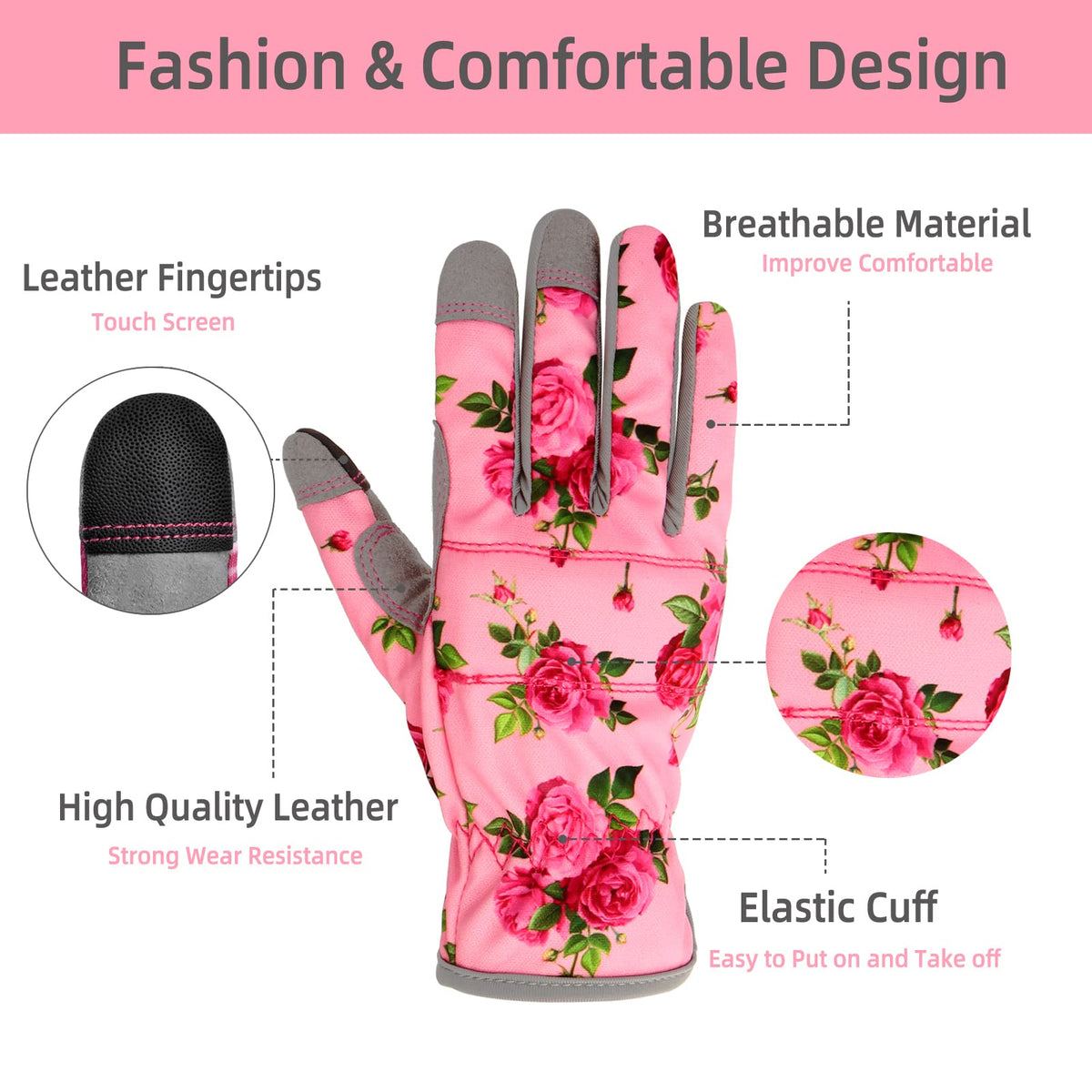 YRTSH breathable back keeps hands cool during long garden sessions.