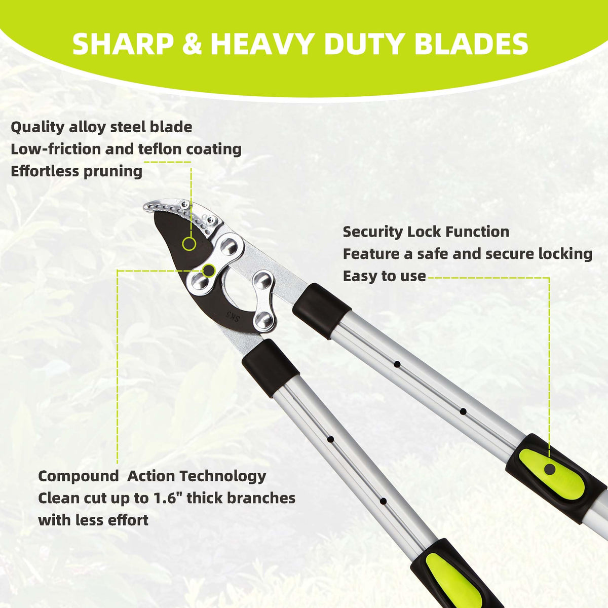 YRTSH loppers ergonomic, non-slip grip for comfort