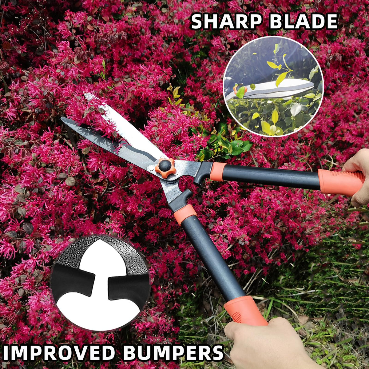 YRTSH pruning shears 8-inch sharp blades for quick, clean cuts.