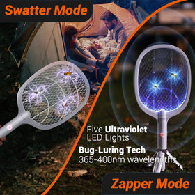 YsChois fly zapper racket grid close-up highlighting 3 layer safety netting