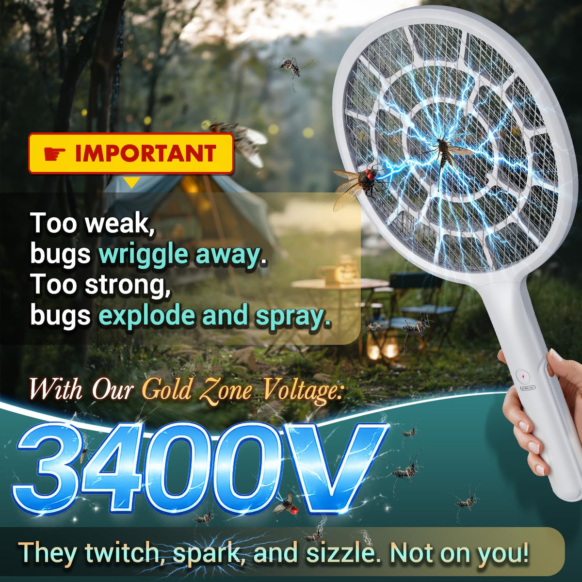 Dense 3mm mesh and 8.6-inch head maximize hits on contact