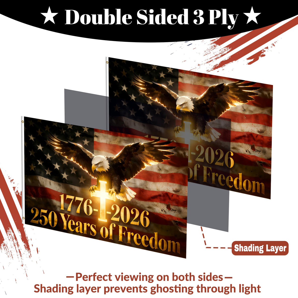 YSDZDM outdoor yard flag on a flagpole for curbside decor.