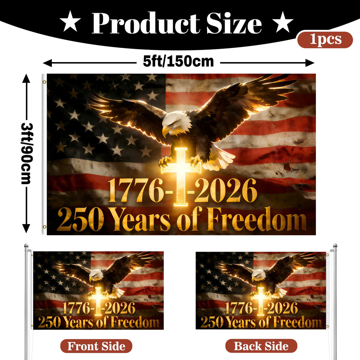 YSDZDM polyester flag fabric close-up showing durable stitching.
