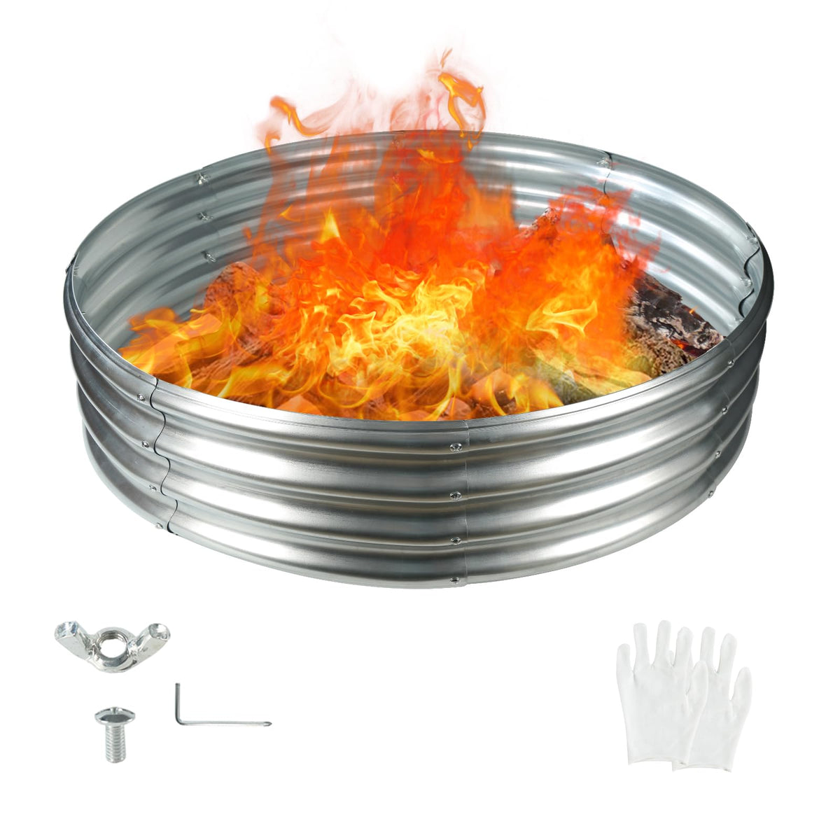 YSEJOMP 48in fire pit ring assembly parts for quick setup and sturdy frame