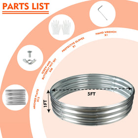 YSEJOMP fire pit ring closeup shows galvanized steel texture and durability.