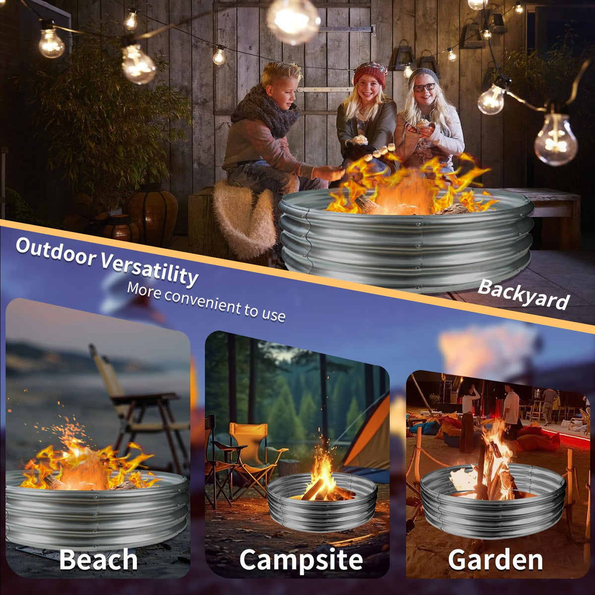 YSEJOMP fire pit ring easy-assembly with bolts and nuts.