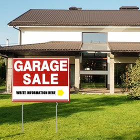 Ysglory double sided garage sale sign reads from both directions