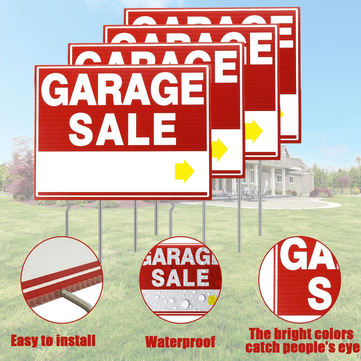 Ysglory garage sale sign stake in ground enables clear directions