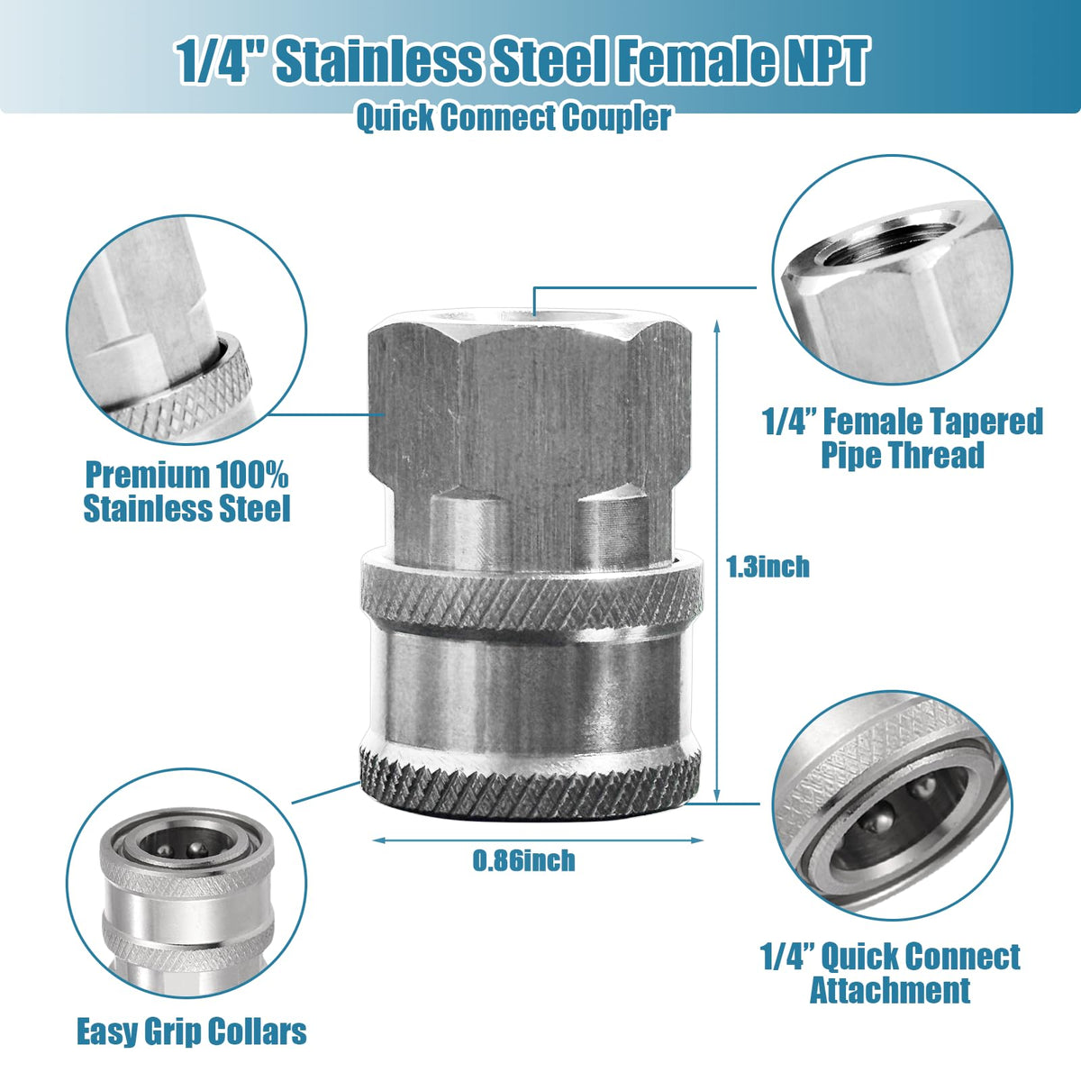 High-pressure capability up to 5000 PSI with Ysglory connectors