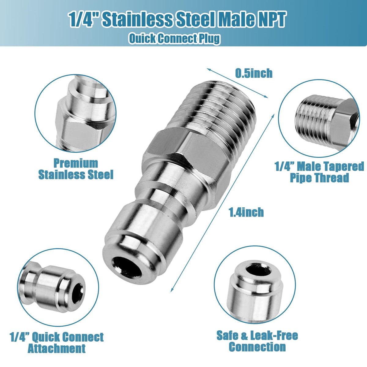 Two-set NPT 1/4 quick-connect kit from Ysglory for easy exchanges