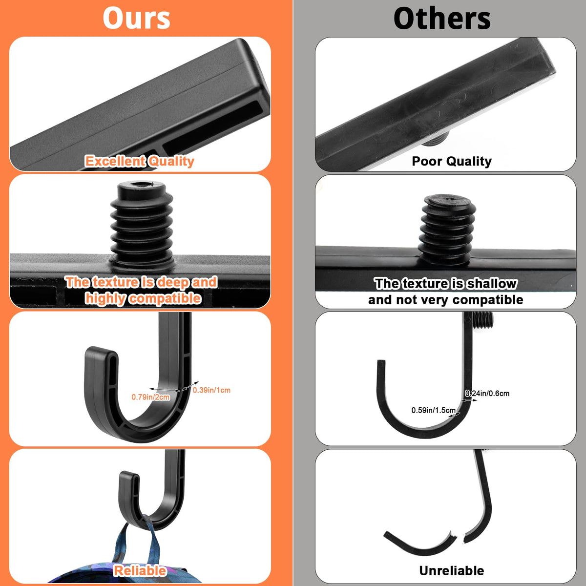 YSSPPOY ABS shed hooks durable, long-term use