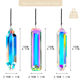 YU FENG crystal suncatcher prism rectangle 120mm reflecting sunlight into vibrant colors.