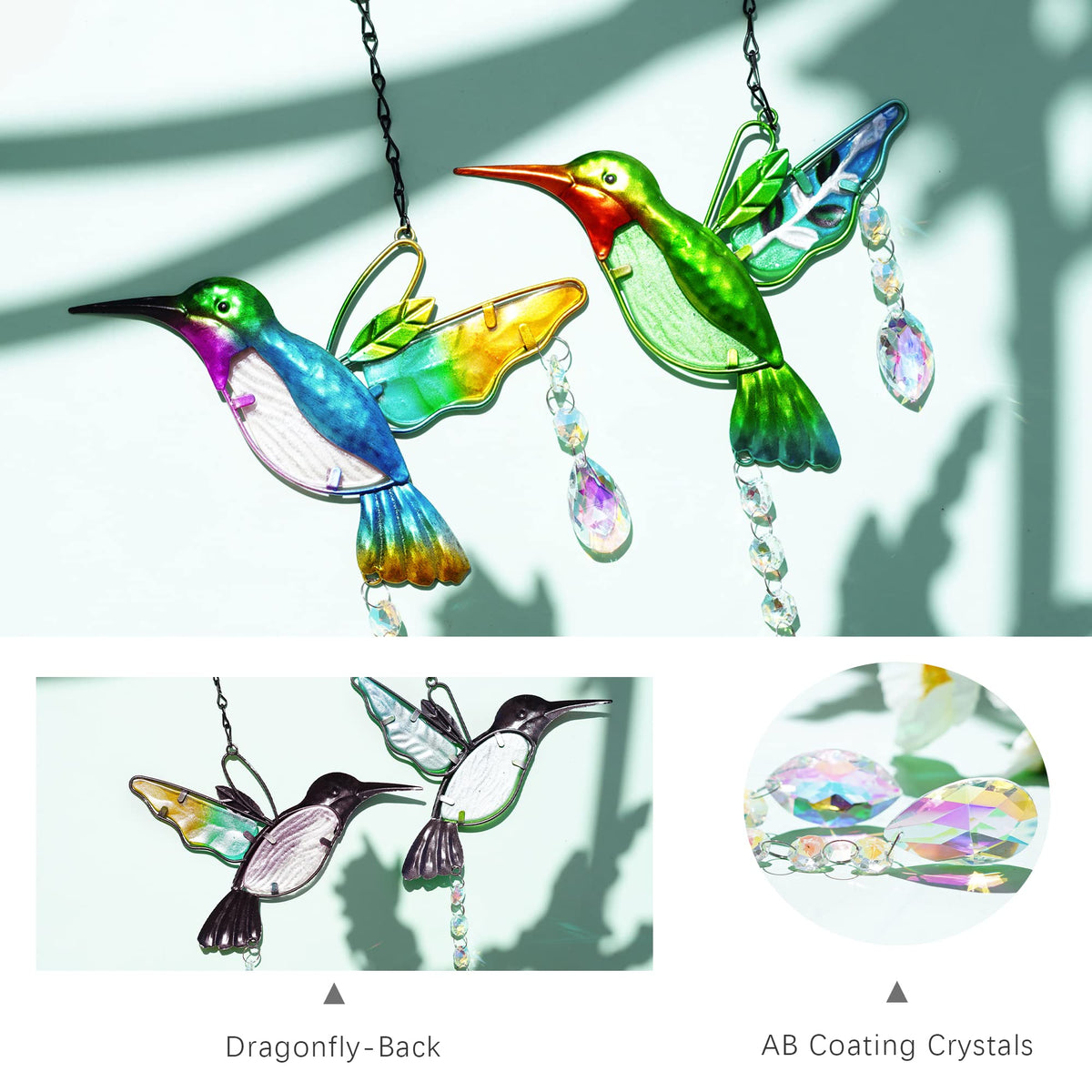 YU FENG crystal suncatcher used as a colorful wedding decoration or party accent.