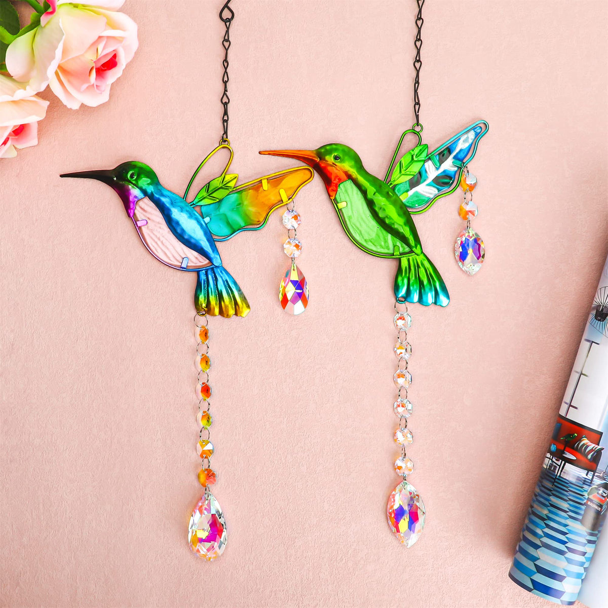 YU FENG hummingbird crystal decor brightening living spaces.