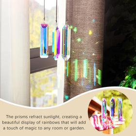 YU FENG rectangle prism suncatcher ideal for window or patio decor.