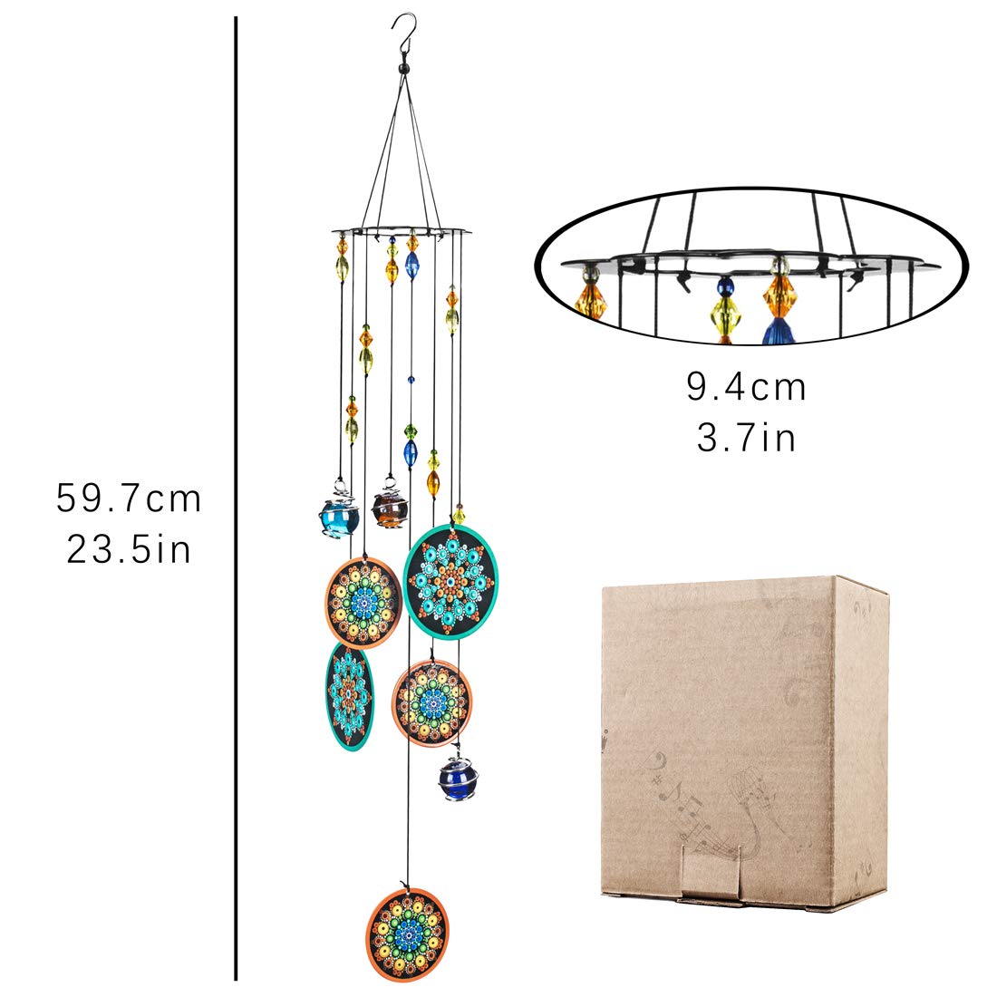 Yu Feng wind chimes hanging decoration adds elegance to patio and balcony.
