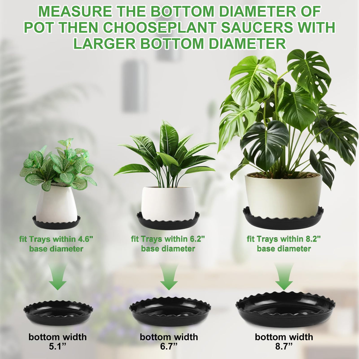 YUANAIYI Wave Plant Saucer 10-inch front view, heavy-duty tray for outdoor use.