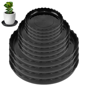 YUANAIYI Wave Plant Saucer 6-inch front view, durable tray protects floors from runoff.