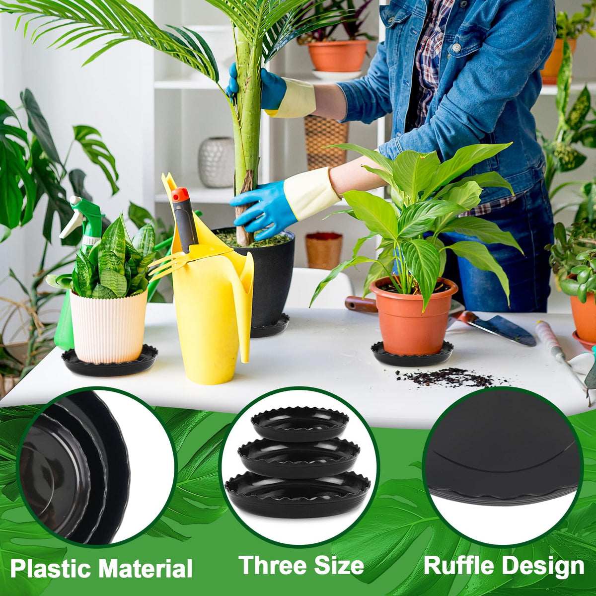 YUANAIYI Wave Plant Saucer decorative pebbles, enhances displays while staying tidy.
