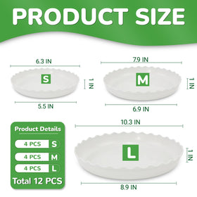 YUANAIYI Wave Plant Saucer 6-inch top view shows thick, durable plastic that prevents spills