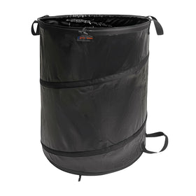 YUDI & GARDEN 45-gallon collapsible trash can unfolded for yard cleanup.