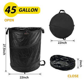 YUDI & GARDEN trash can with internal spring for hands-free use.