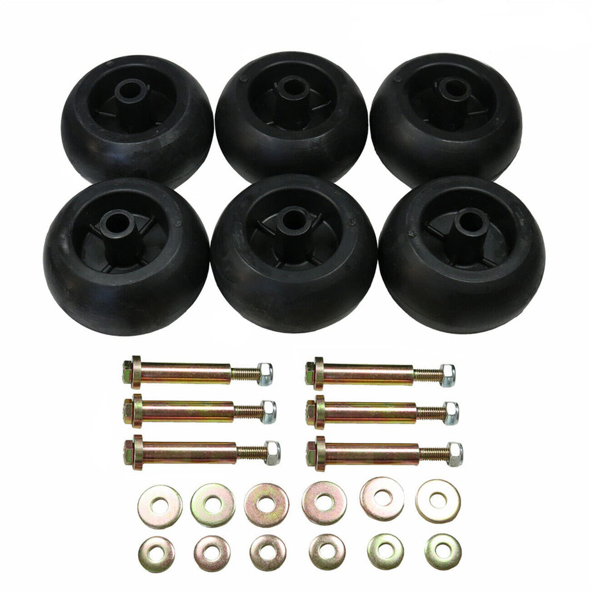 Yue Exmark anti-scalp wheel kit assembly showing complete deck support components.