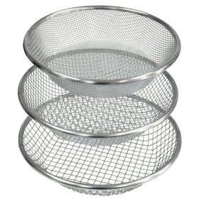 YUEBM gardening sifter with three mesh sizes for precise soil prep.