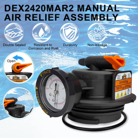 Yueidung 2420MAR2 pressure gauge helps monitor filter pressure during maintenance.